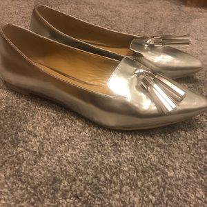 Silver loafers